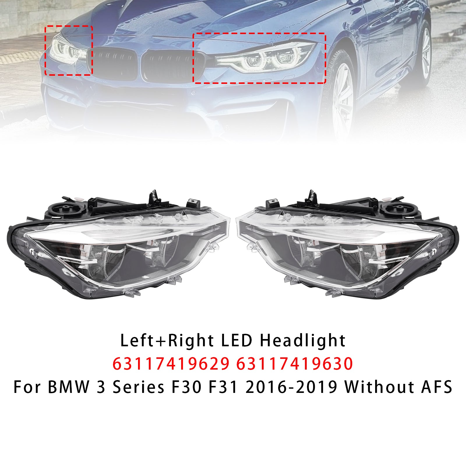 Phares LED Gauche+Droit 63117419629 63117419630 Pour BMW 3 Series F30
