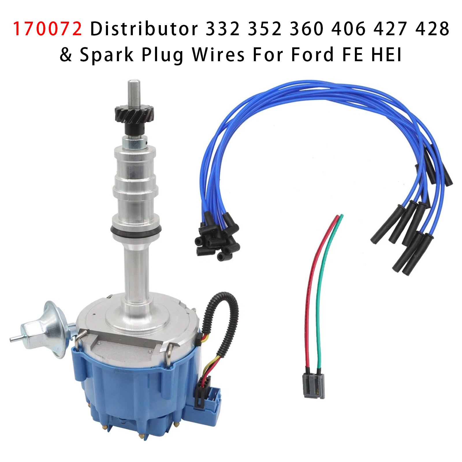 170072 Distributeur 332 352 360 406 427 428 & Fils De Bougie Pour Ford FE HEI