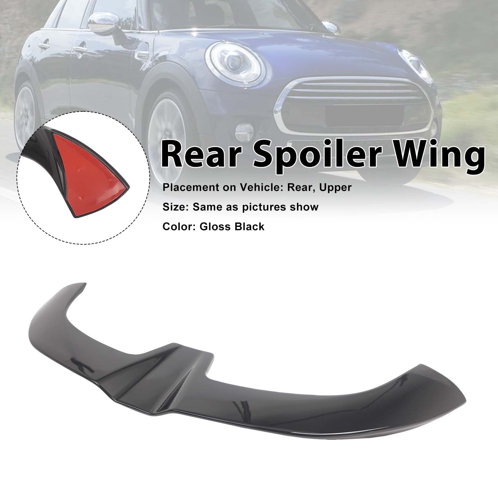 JCW Style Gloss Black Rear Roof Spoiler Wing Pour Mini Cooper F55 F56 2013-2018