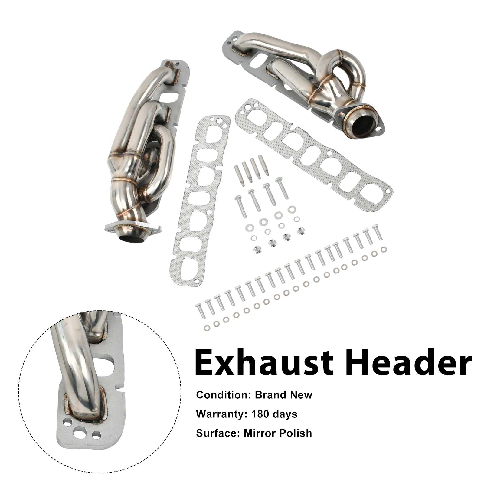 Steel Exhaust Manifold Header Pour Dodge Ram 1500 2009-2018 5.7L 1-5/8"