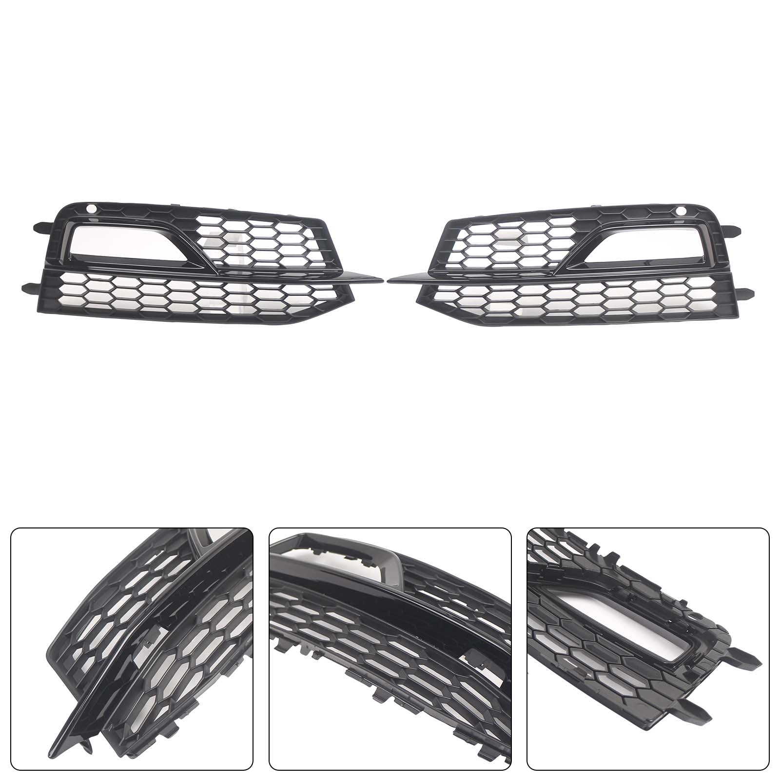Black Front Fog Lamp Grill Pour Audi A5 S-Line Sport Edition Bumper 2013-2016