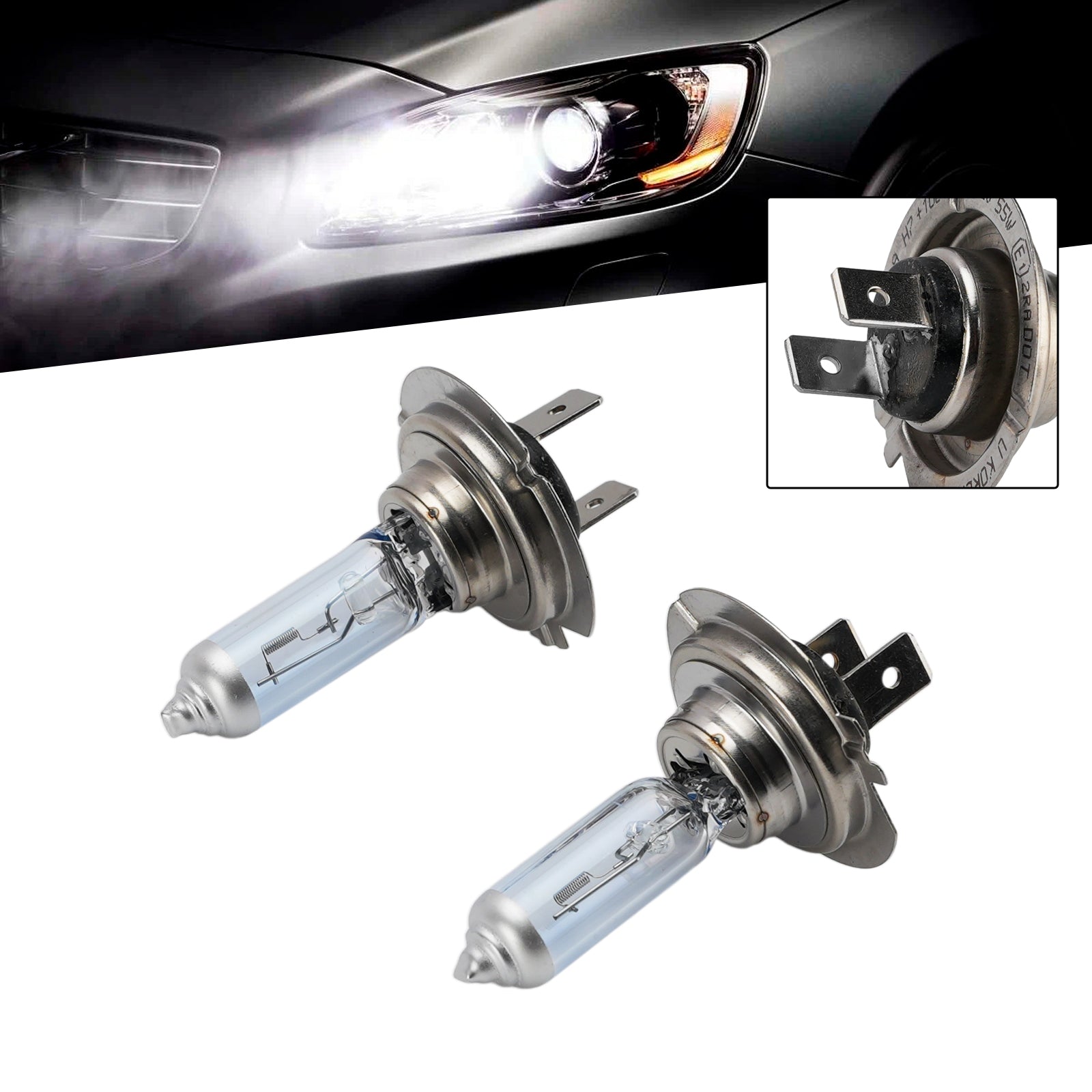 Ampoule Phare Halogène Améliorée Voiture H7 12V 55W Pour HELLA 8GH 178 560-653