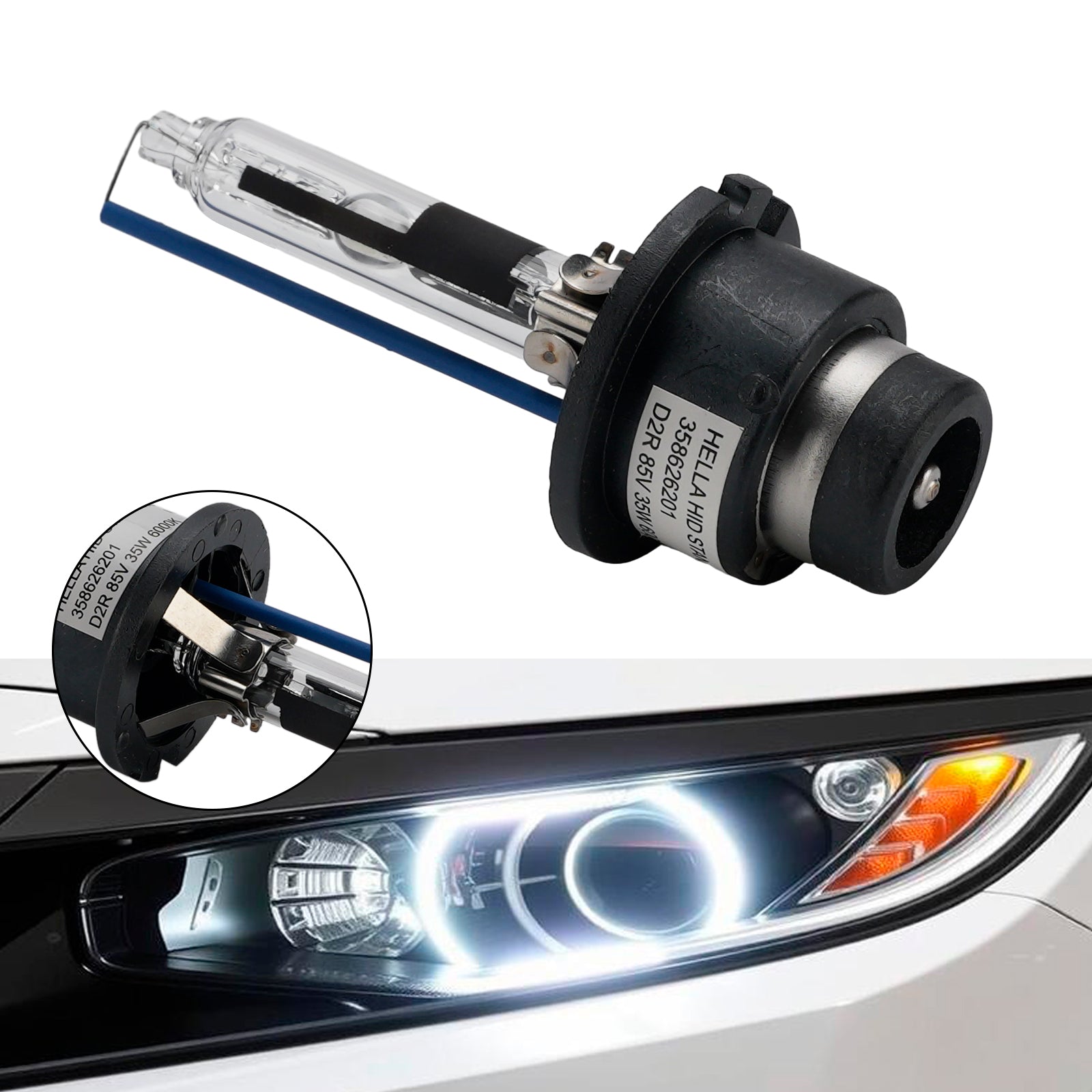 Ampoule Phare Xénon HID Voiture D2R 85V 35W 6000K Pour HELLA 8GS 358626201