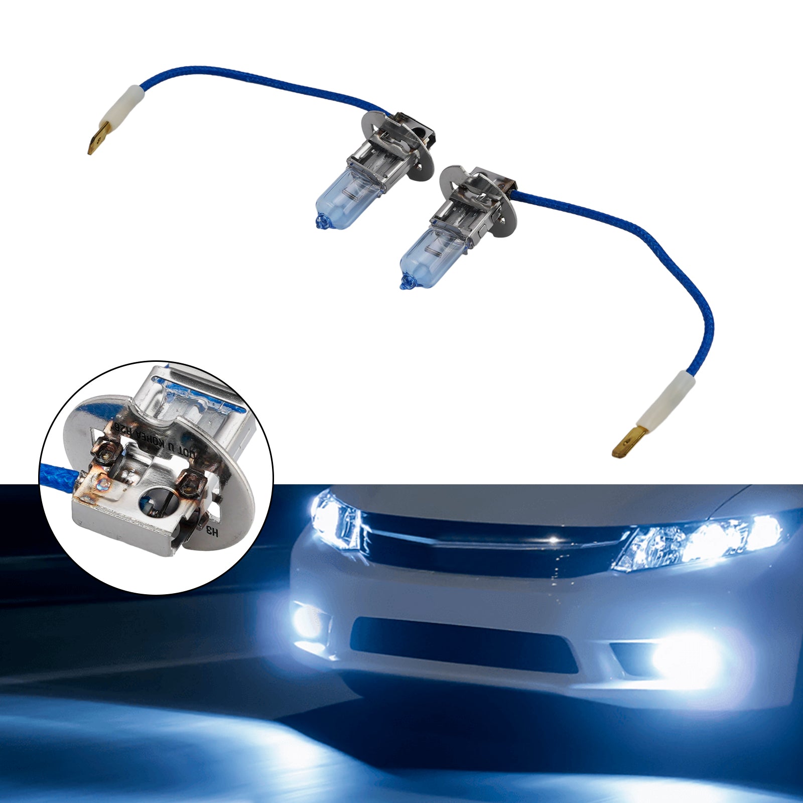 Ampoule Phare Halogène Améliorée Voiture H3 12V 55W Pour HELLA 8GH 178 560-683
