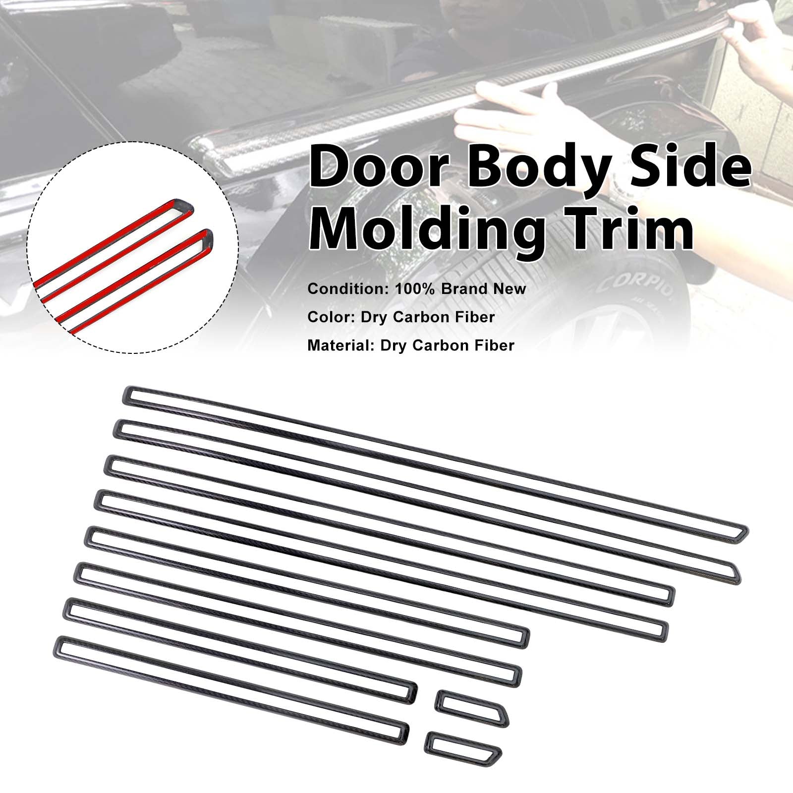 Carbon Fiber Door Body Side Molding Trim Pour Benz G Class W464 W465 2019-2026