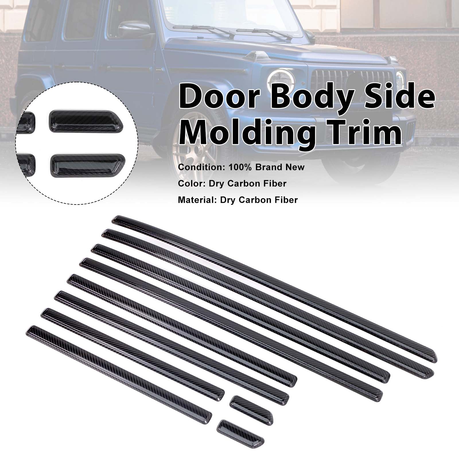 Real Carbon Door Body Side Molding Trim Pour Benz G Class W464 W465 2019-2026