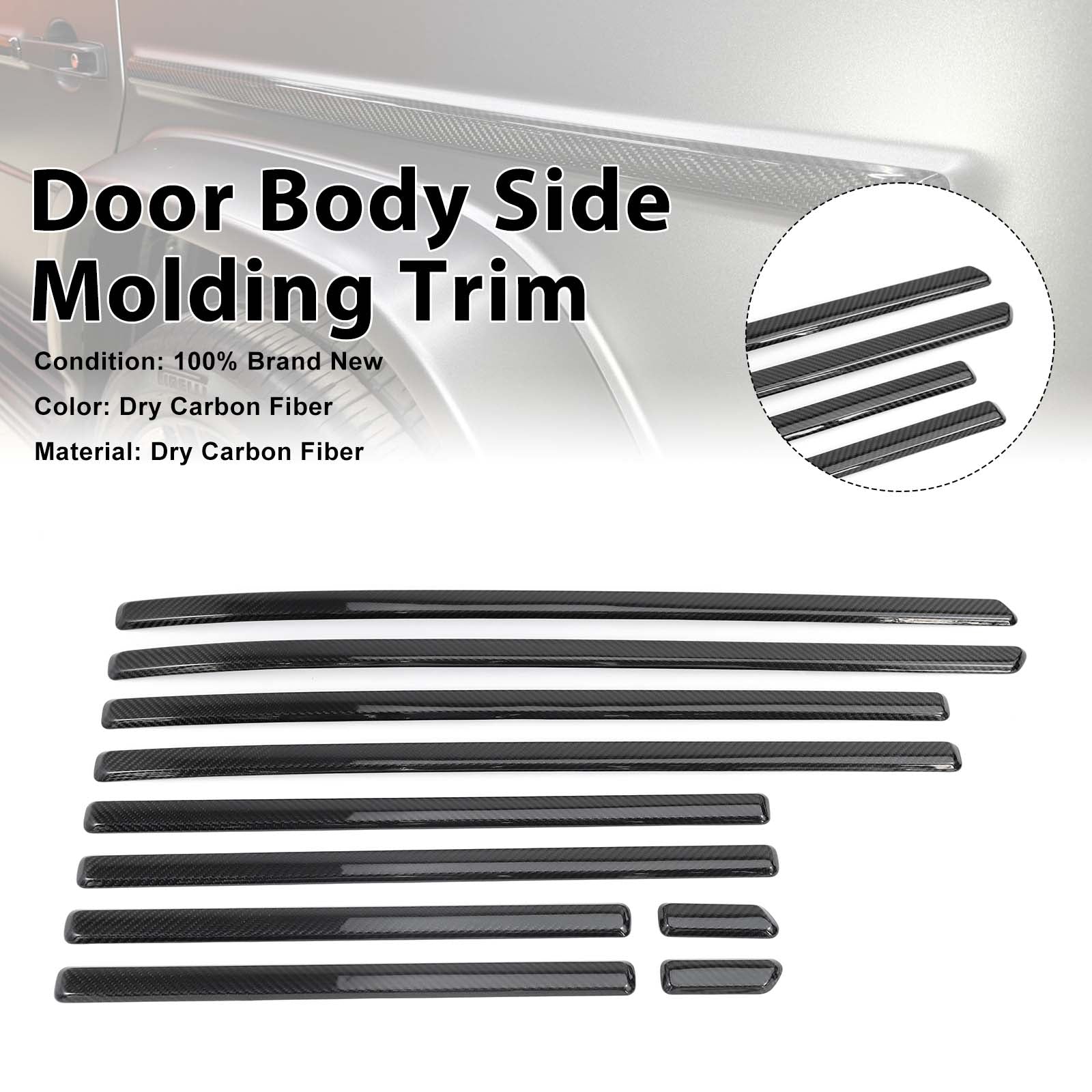 DRY CF Door Body Side Molding Trim Pour Benz G Class W464 W465 2019-2026