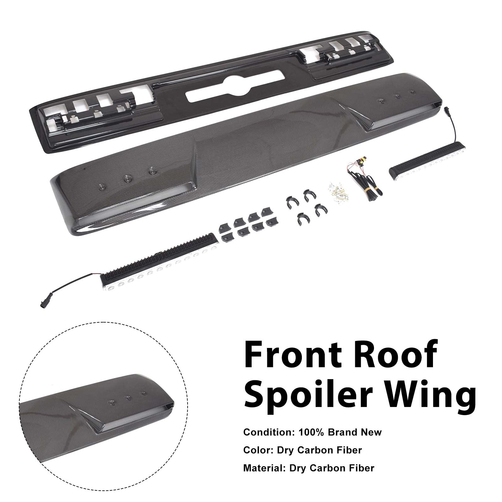 Brabus Style Front Roof Spoiler Wing Pour Benz G-Class W464 G550 2019-2023 W/Led