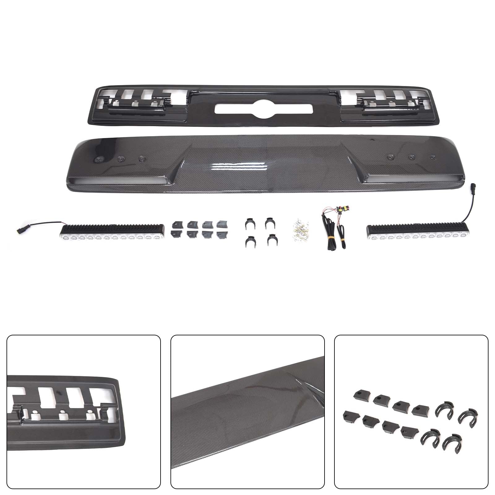 Brabus Style Front Roof Spoiler Wing Pour Benz G-Class W464 G550 2019-2023 W/Led