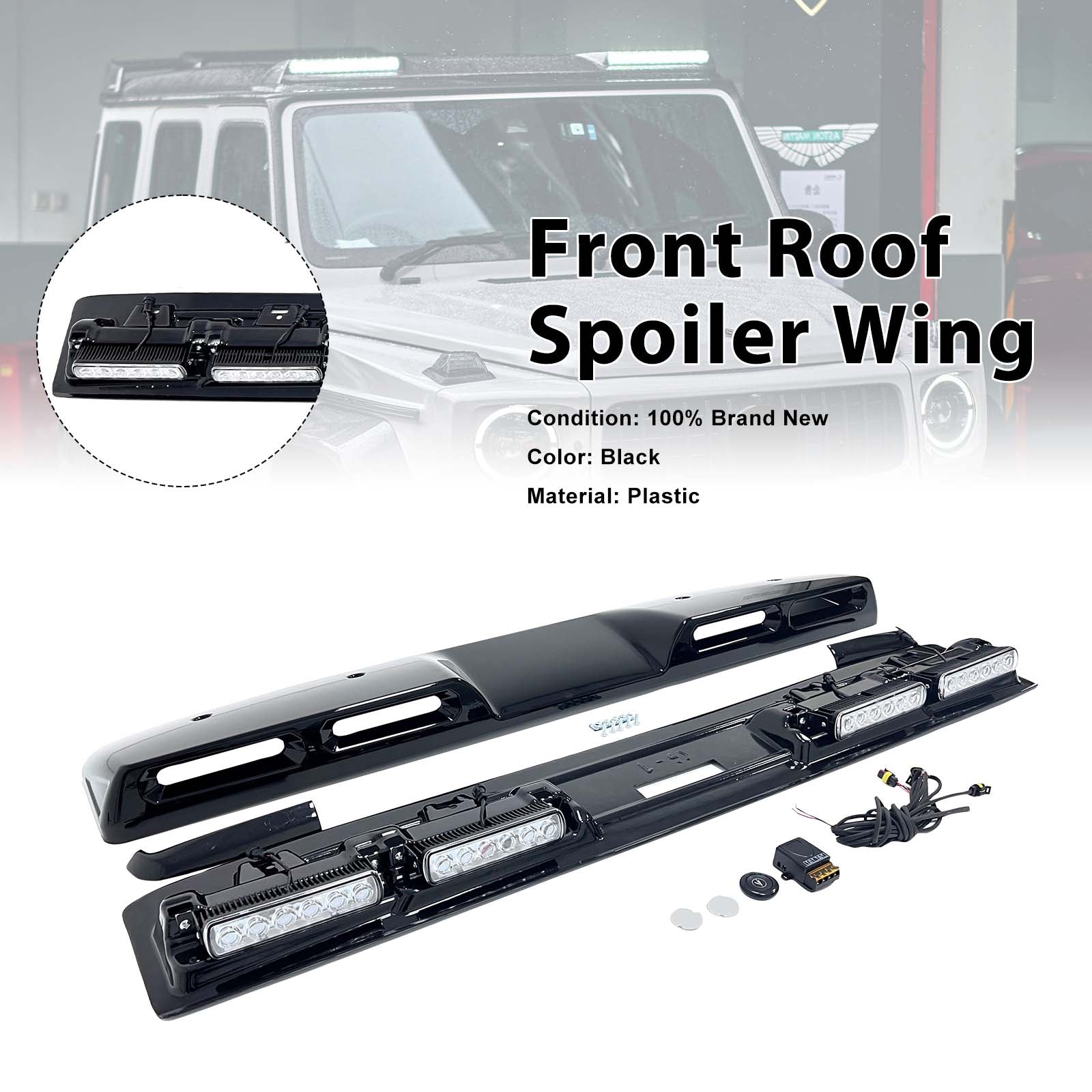 Brabus Style Front Roof Spoiler Wing Pour Benz G-Class W464 2019-2023 W/Led