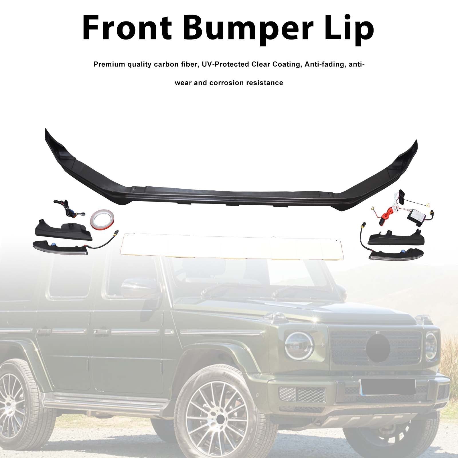 Brabus Style Front Bumper Lip Pour Mercedes Benz G-Class W464 W463A 2019-2023