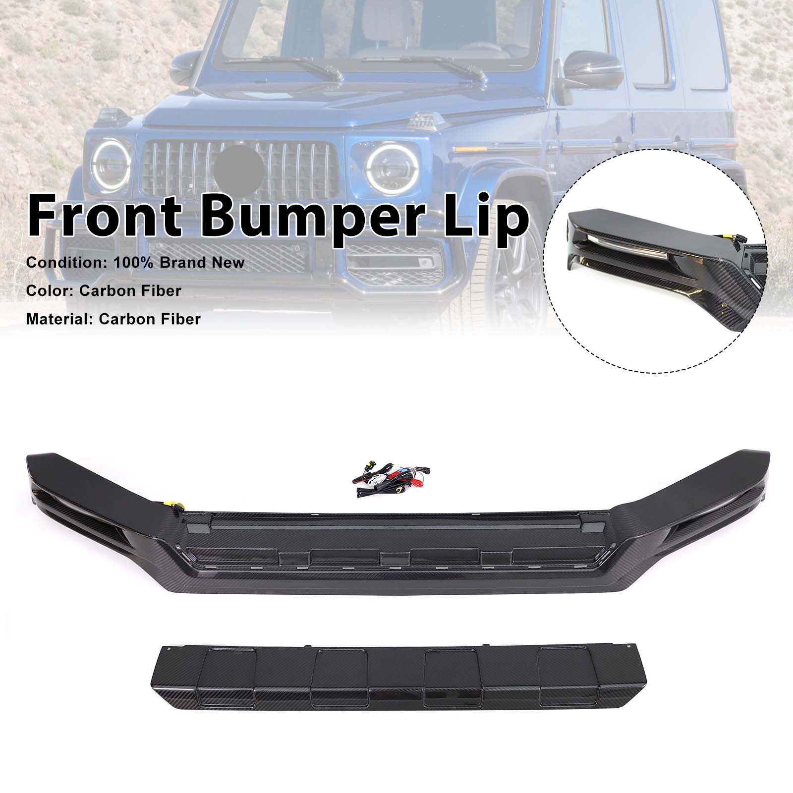 Carbon Fiber Front Bumper Lip Pour Mercedes Benz G-Class W464 W463A 2019-2023