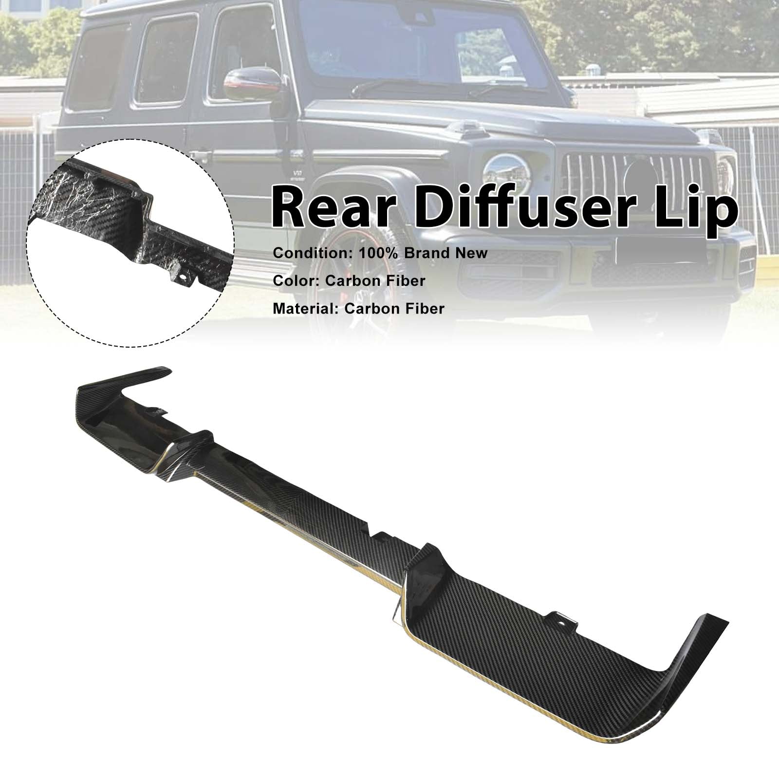 Dry Carbon Rear Diffuser Lip Pour Mercedes Benz G-Class W464 W463A 2019-2023