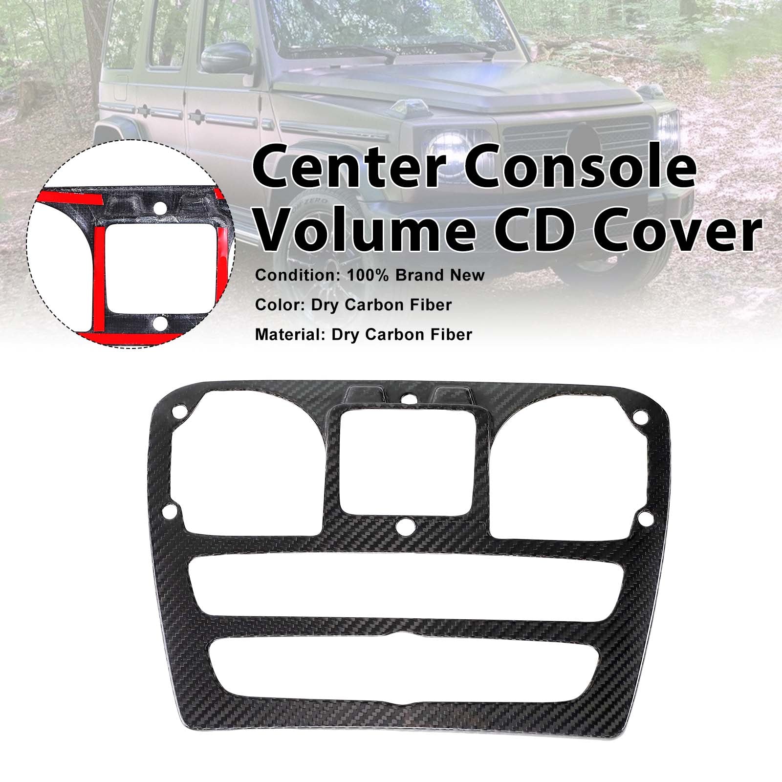 Carbon Fiber Center Console Volume CD Cover Pour Benz G Class W464 2019-2023