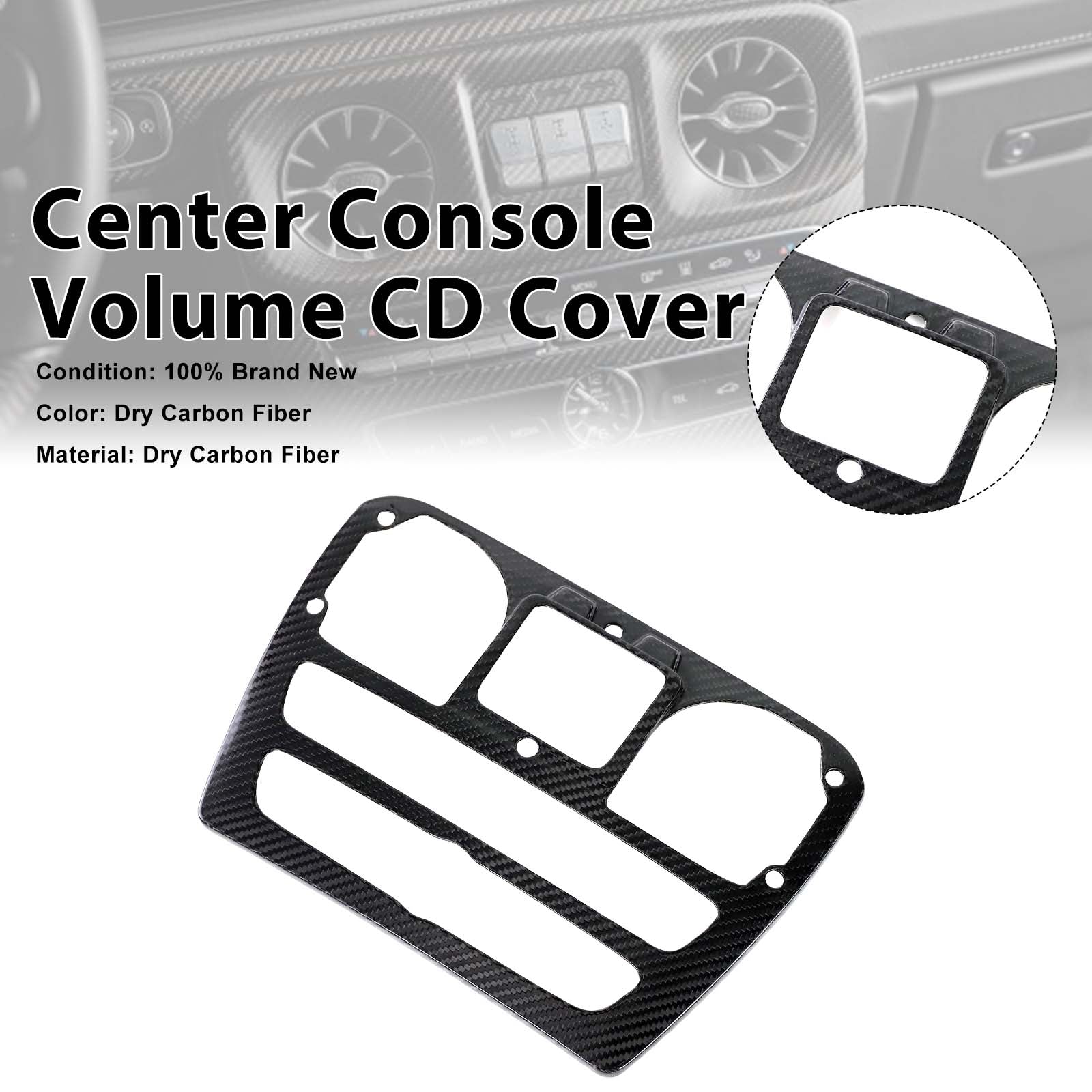Carbon Fiber Center Console Volume CD Cover Pour Benz G Class W464 2019-2023