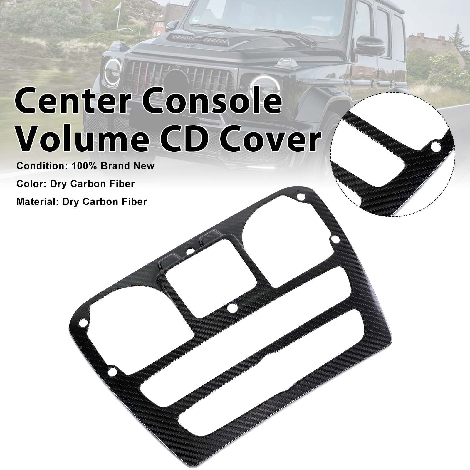 Carbon Fiber Center Console Volume CD Cover Pour Benz G Class W464 2019-2023