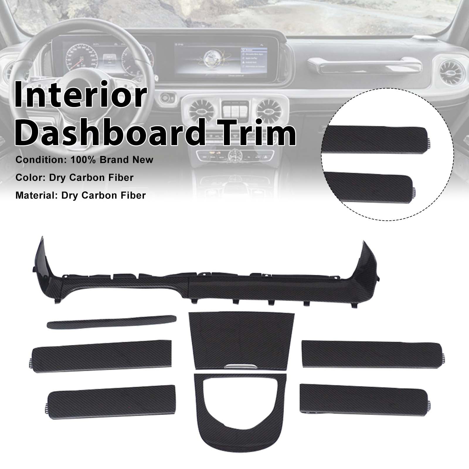 Dry Carbon Interior Dashboard Trim Pour Benz G-Class W463A W464 2019-2023