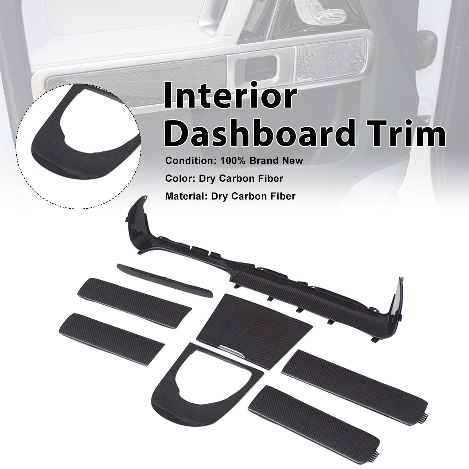 Dry Carbon Interior Dashboard Trim Pour Benz G-Class W463A W464 2019-2023