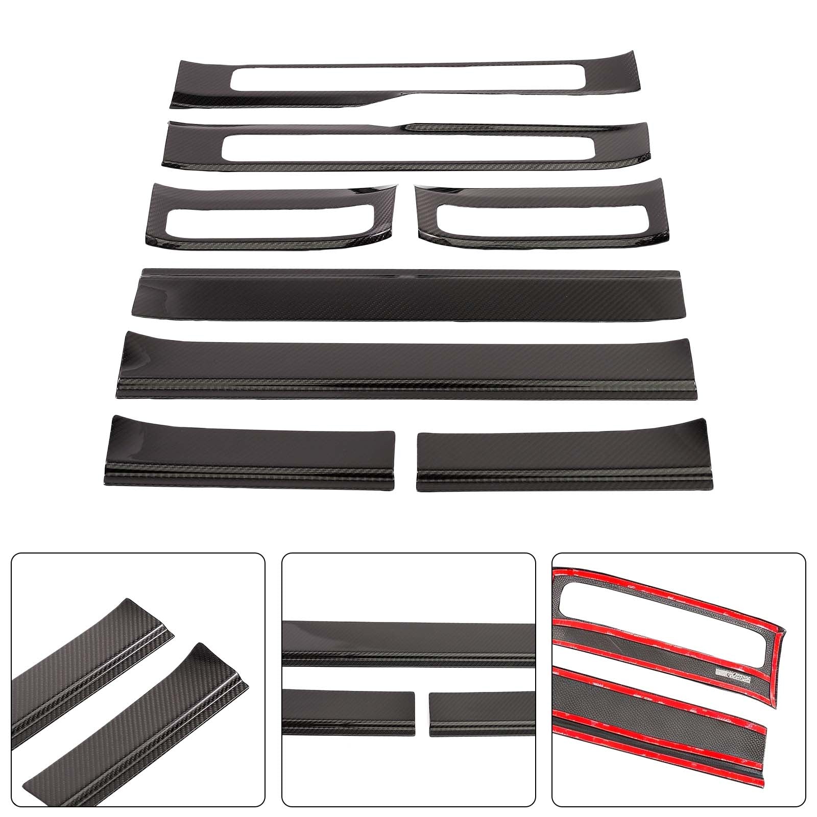 Carbon Fiber Outer Door Sill Plate Cover Trim Pour Benz W464 G500 2019-2023