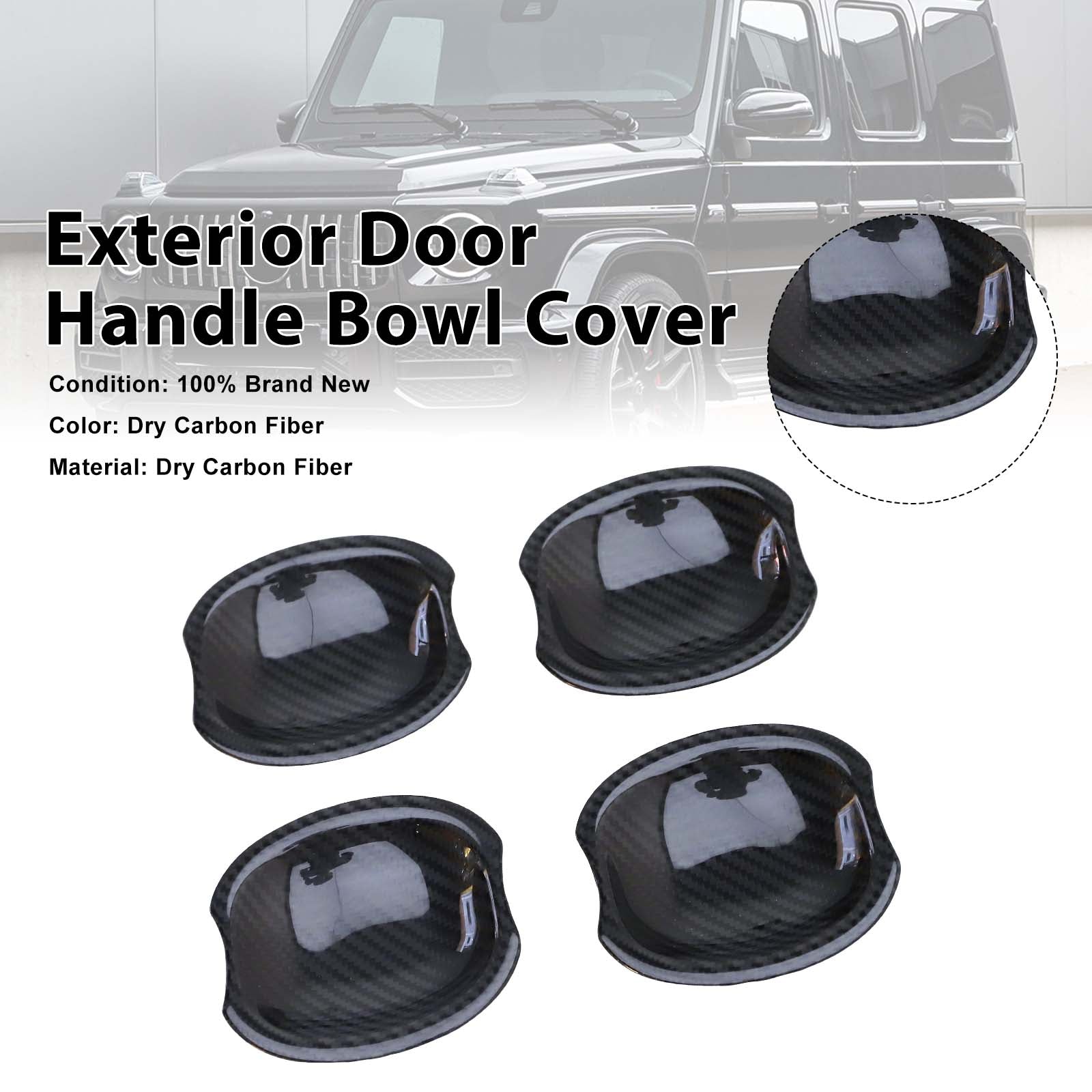Carbon Fiber Exterior Door Handle Bowl Cover Pour Mercedes Benz W464 2019-2023