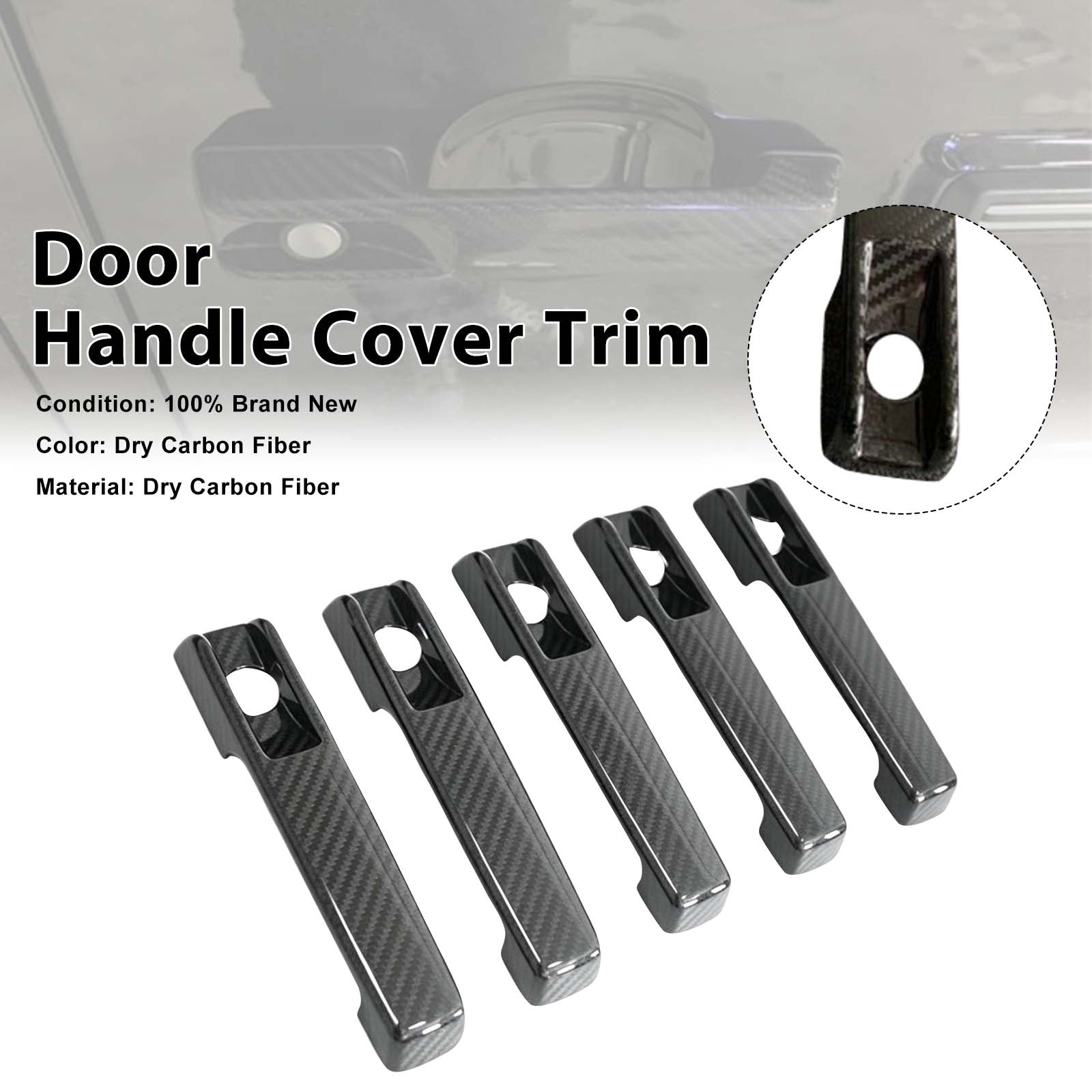 5PCS Dry Carbon Door Handle Cover Trim Pour Benz G Class W463A W464 2019-2023