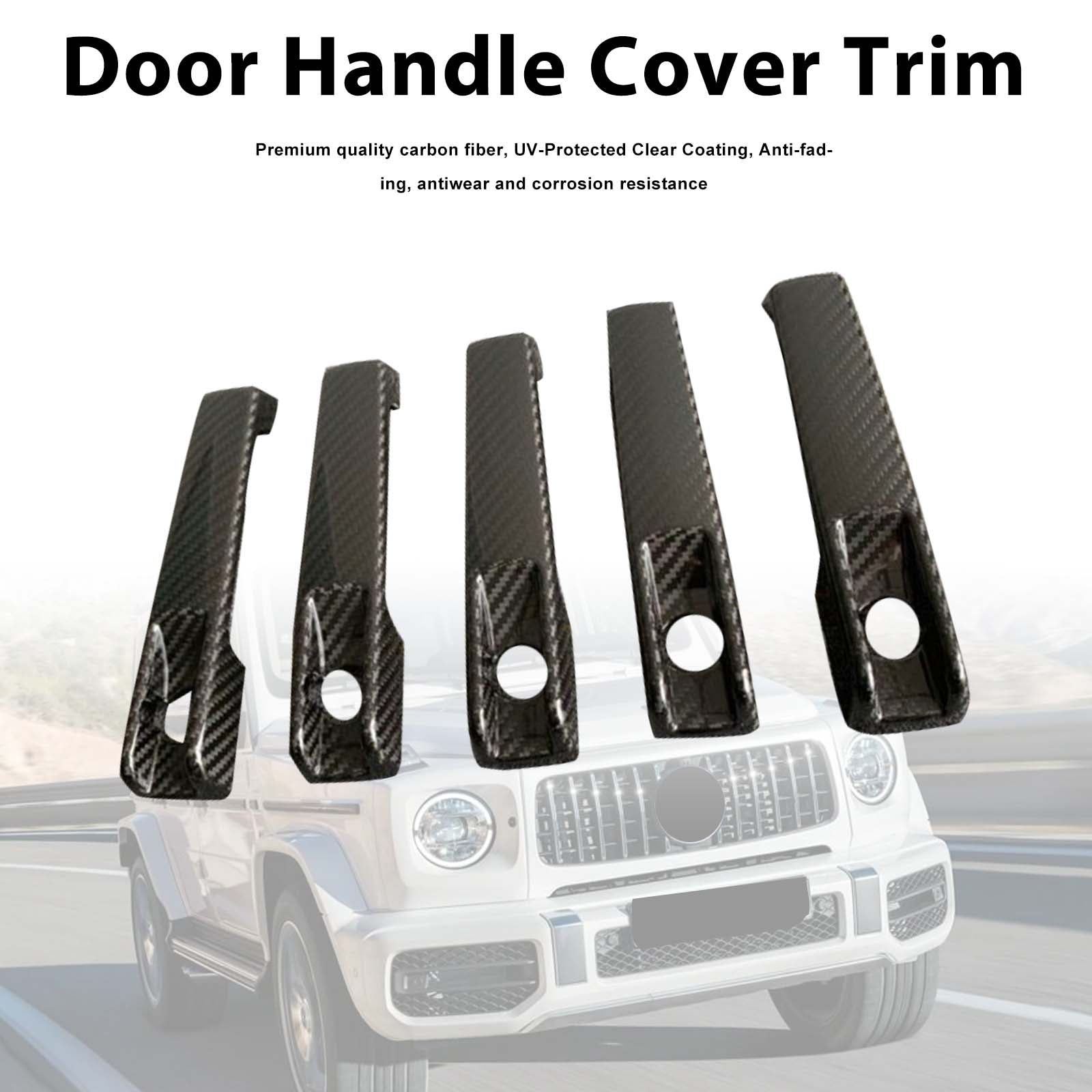 5PCS Dry Carbon Door Handle Cover Trim Pour Benz G Class W463A W464 2019-2023