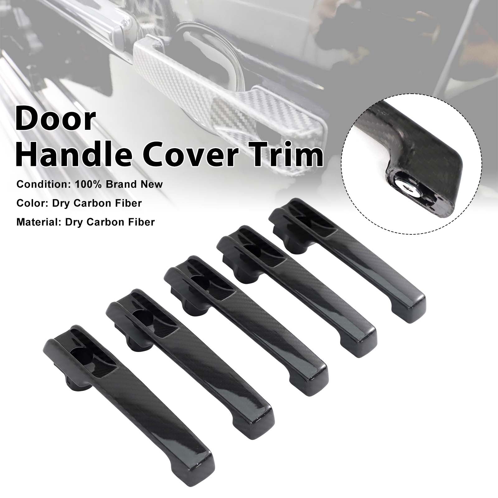 5PCS Carbon Fiber Door Handle Cover Trim Pour Benz G Class W463A W464 2019-2023