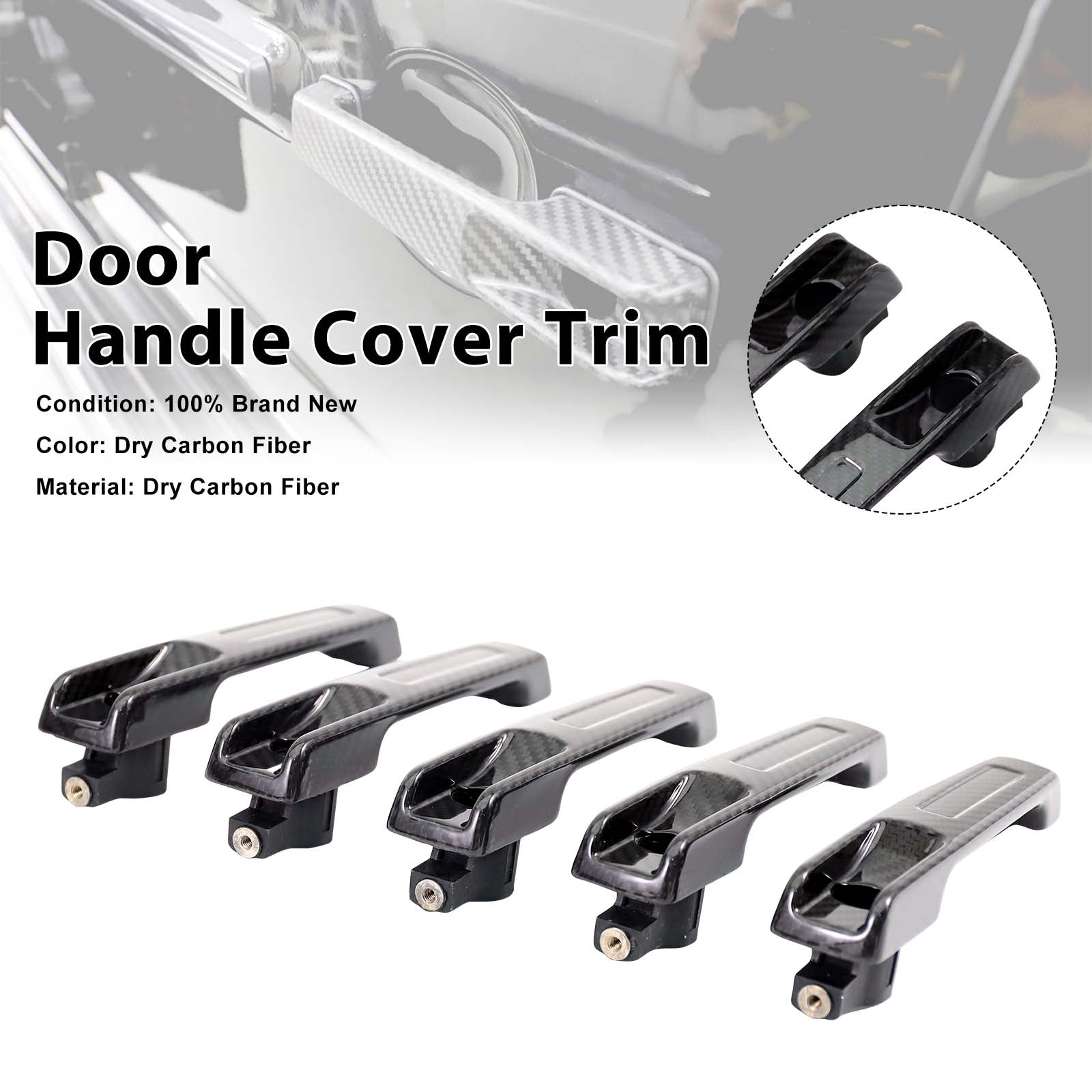 5PCS Carbon Fiber Door Handle Cover Trim Pour Mercedes G Class W464 2019-2023