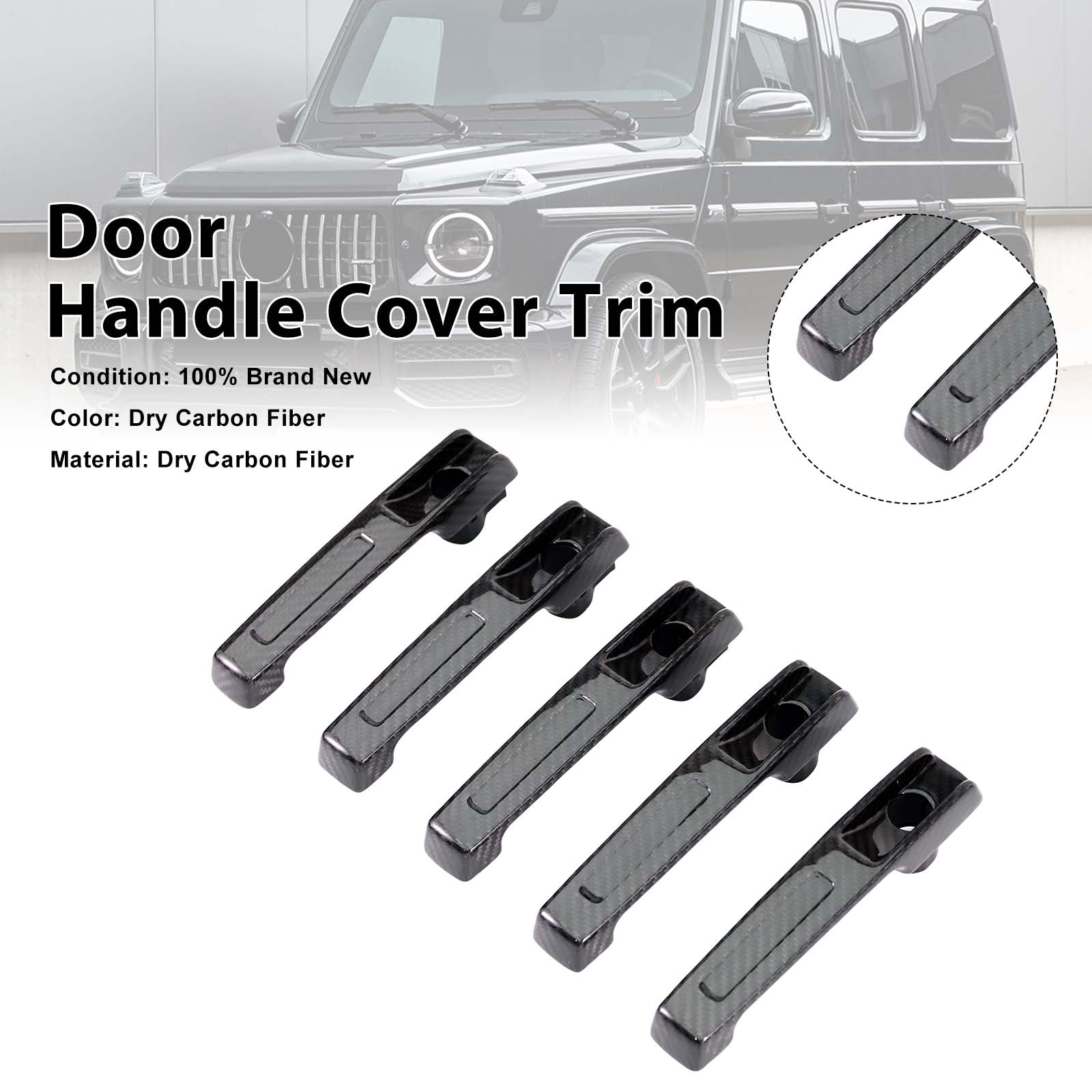 5PCS Carbon Fiber Door Handle Cover Trim Pour Mercedes G Class W464 2019-2023