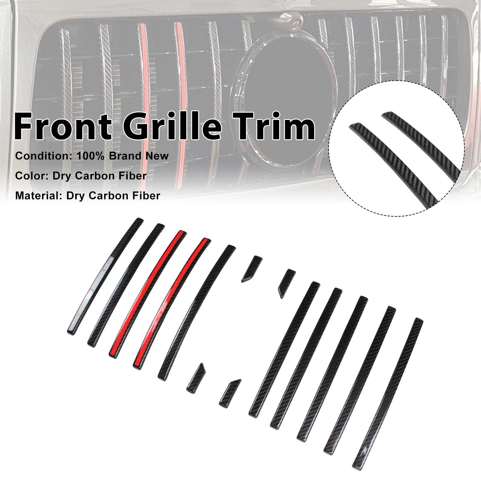 Carbon Fiber Front Grille Trim Cover Pour Mercedes G Class W464 G63 2019-2023