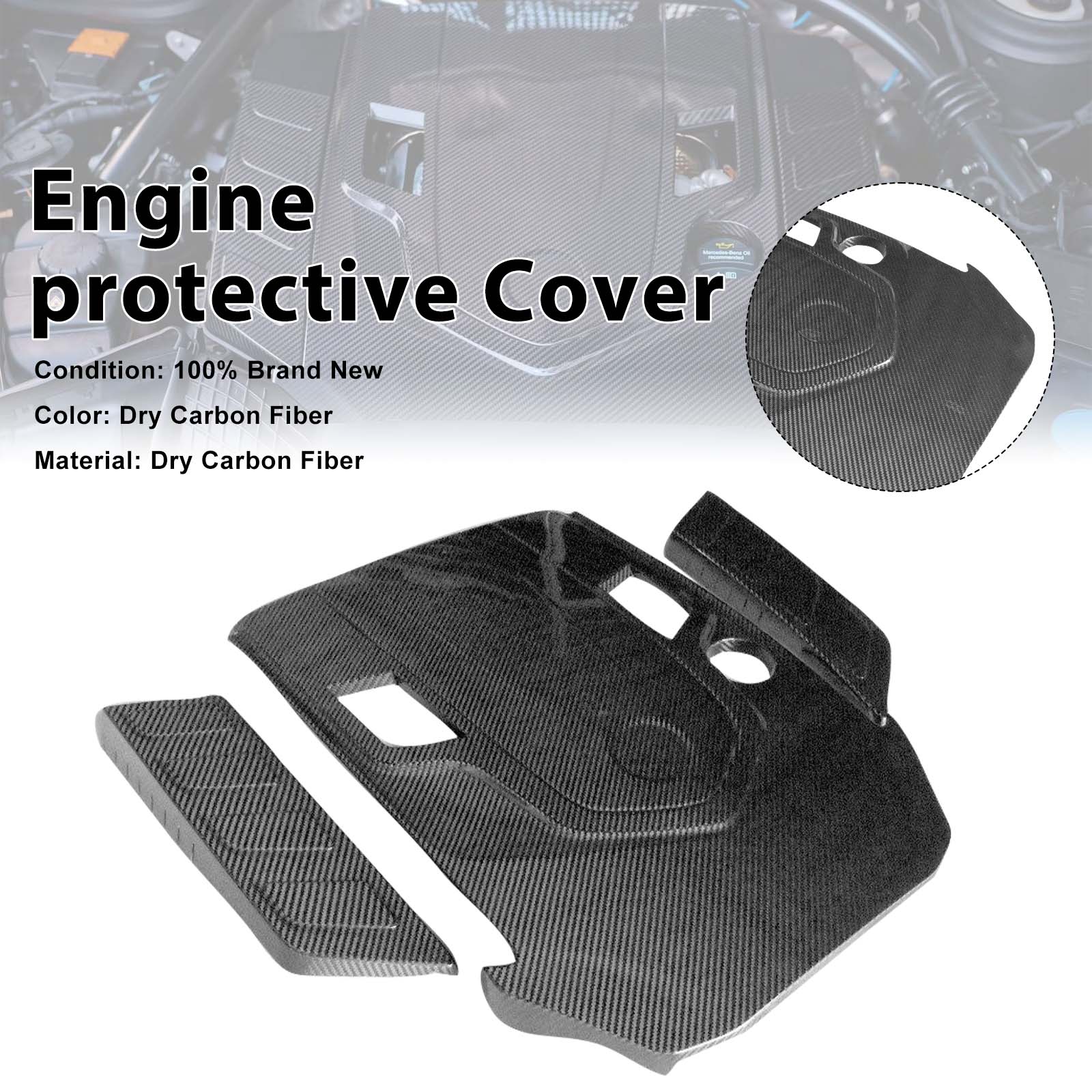 Dry Carbon Fiber Engine Cover Wind-Box Plate Pour G Class W463A W464 2019-2023