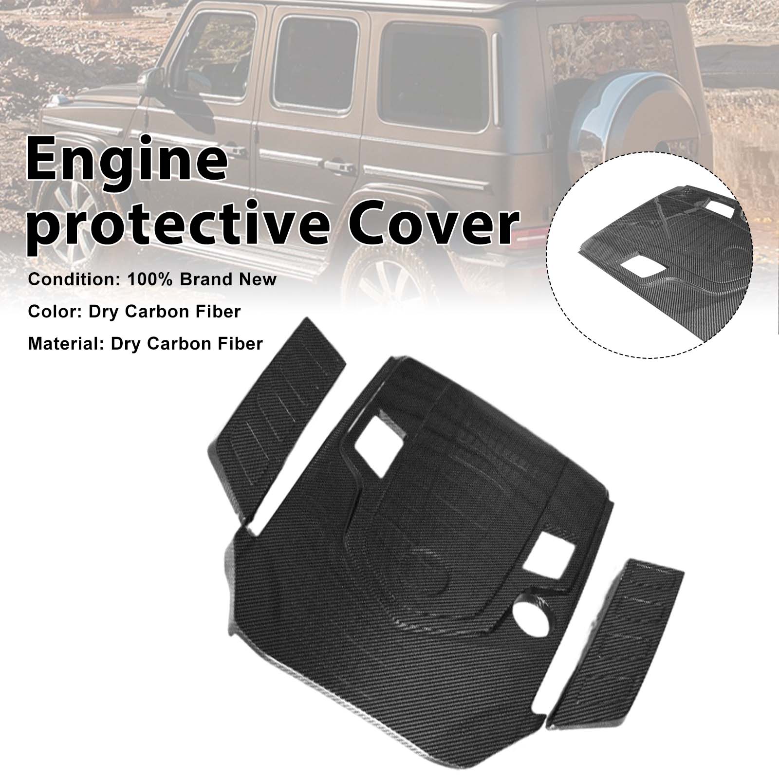 Dry Carbon Fiber Engine Cover Wind-Box Plate Pour G Class W463A W464 2019-2023