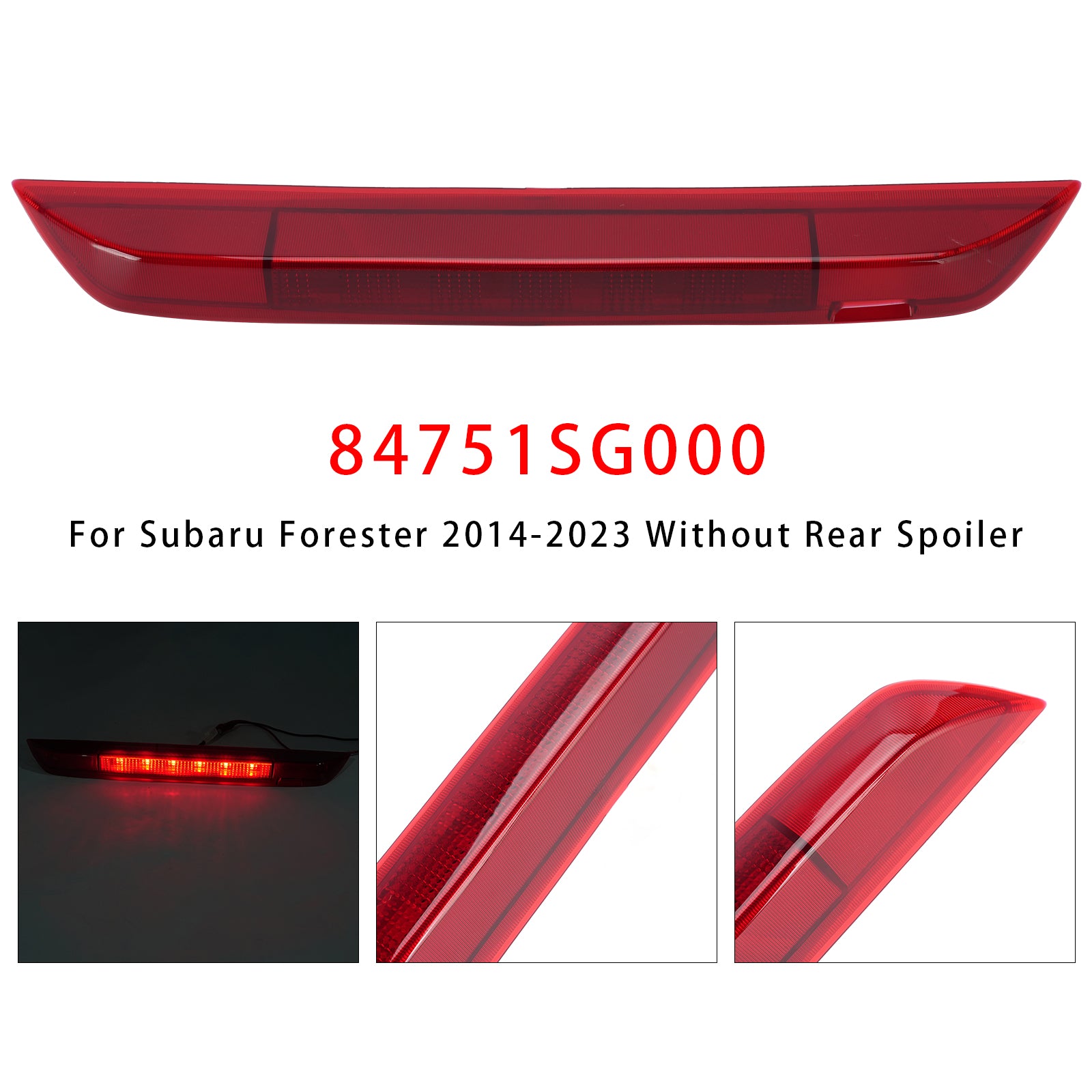 Feu Stop Central Arrière 3e Pour Subaru Forester 2014-2023 Rouge