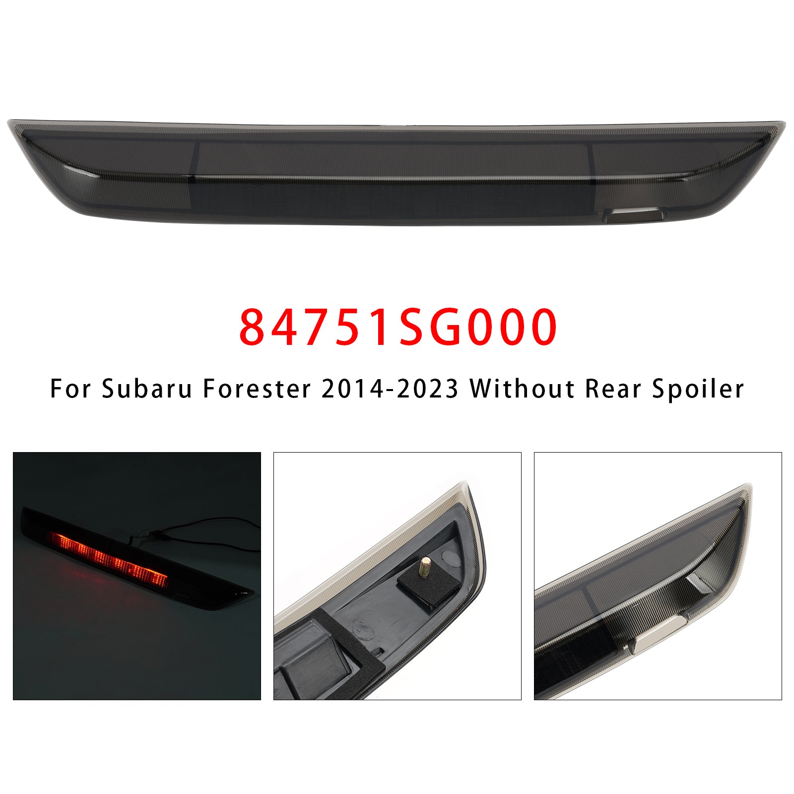 Feu Stop Central Arrière 3e Pour Subaru Forester 2014-2023 Noir