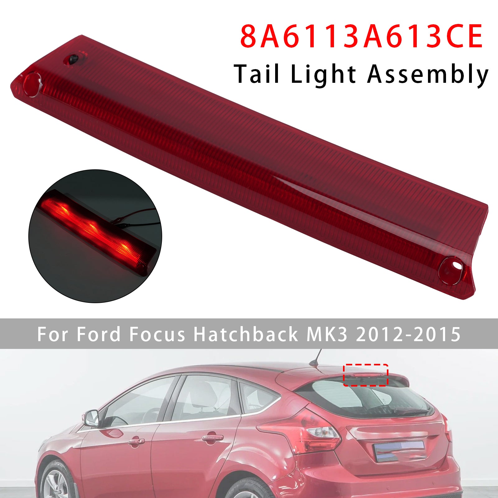 Feu Stop 3e Haut Niveau Arrière 8A6113A613CE Pour Ford Fiesta MK7 Focus MK3