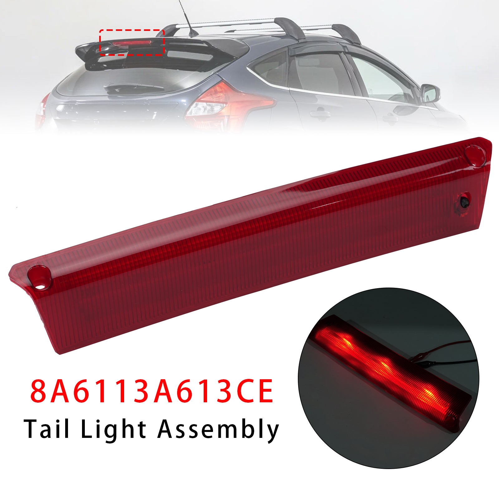 Feu Stop 3e Haut Niveau Arrière 8A6113A613CE Pour Ford Fiesta MK7 Focus MK3