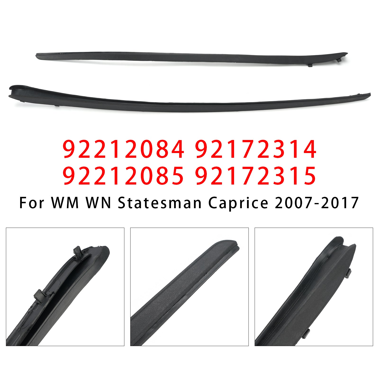 2PCS Moulure en Caoutchouc de Pare-Brise Avant Pour Pontiac G8 GT GXP 2008-2009