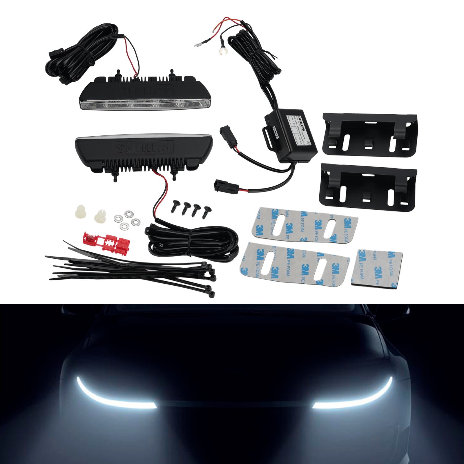 Feu jour LED Universel pour automobile 5 Puces LED 6000K Pour PHILIPS YS12810