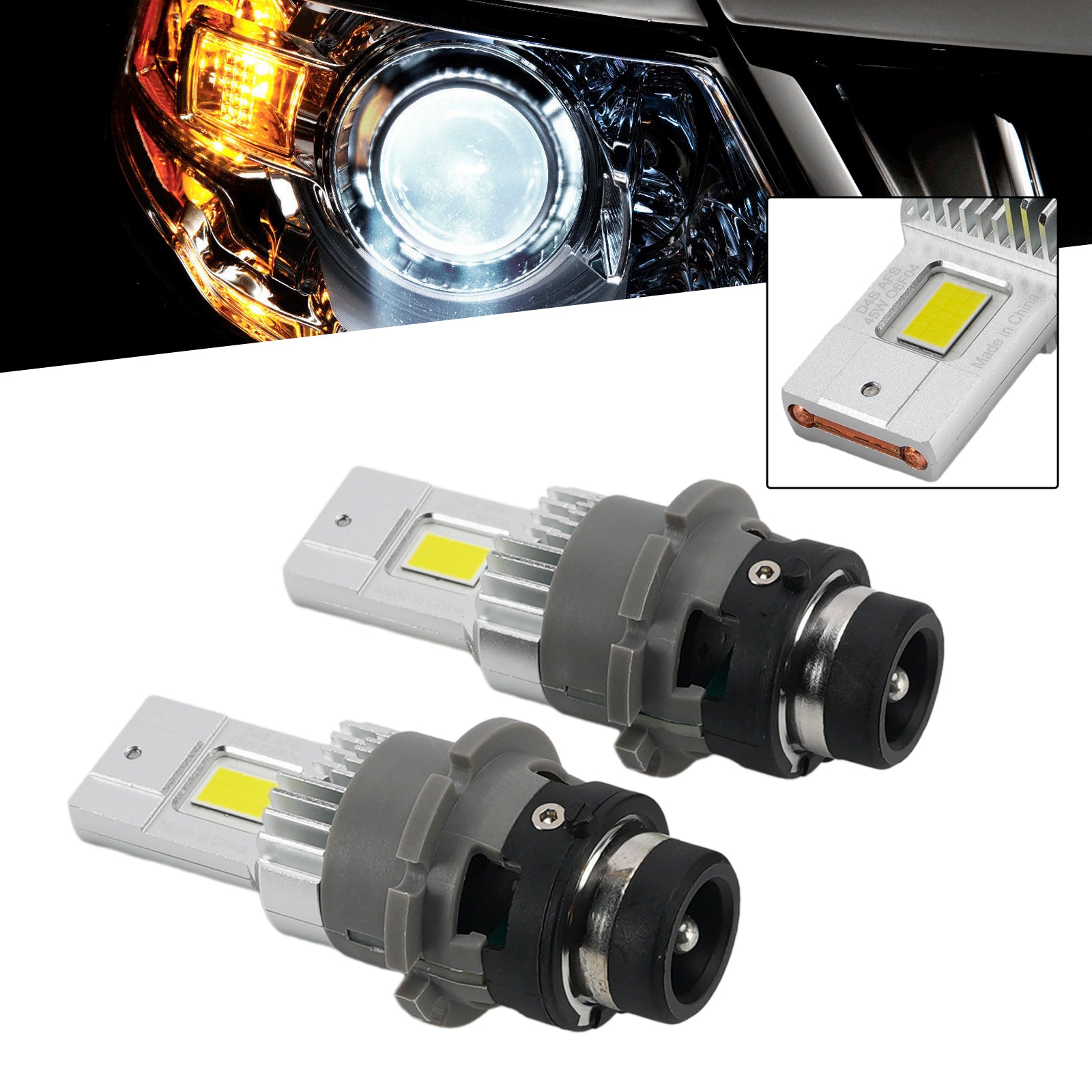 Kit Ampoule LED Phare Feu Route Croisement D4S 42V 45W 6000K Pour OSRAM 166440CW