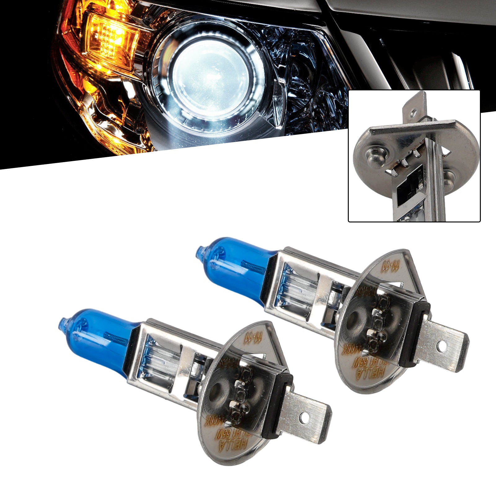 Ampoule Phare Halogène Améliorée Auto H1 12V 55W Pour HELLA 8GH 002 089-432