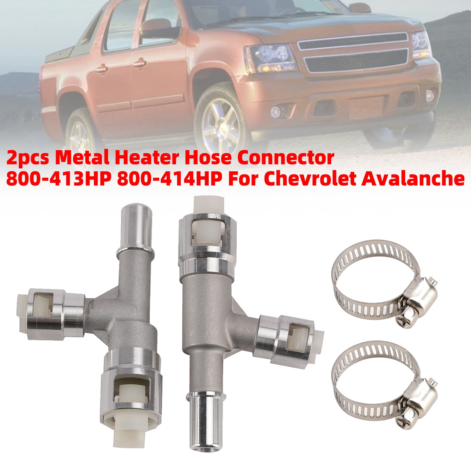 2 Pièces Raccord Tuyau Chauffage Métal 800-413HP-414HP Pour Chevrolet Avalanche
