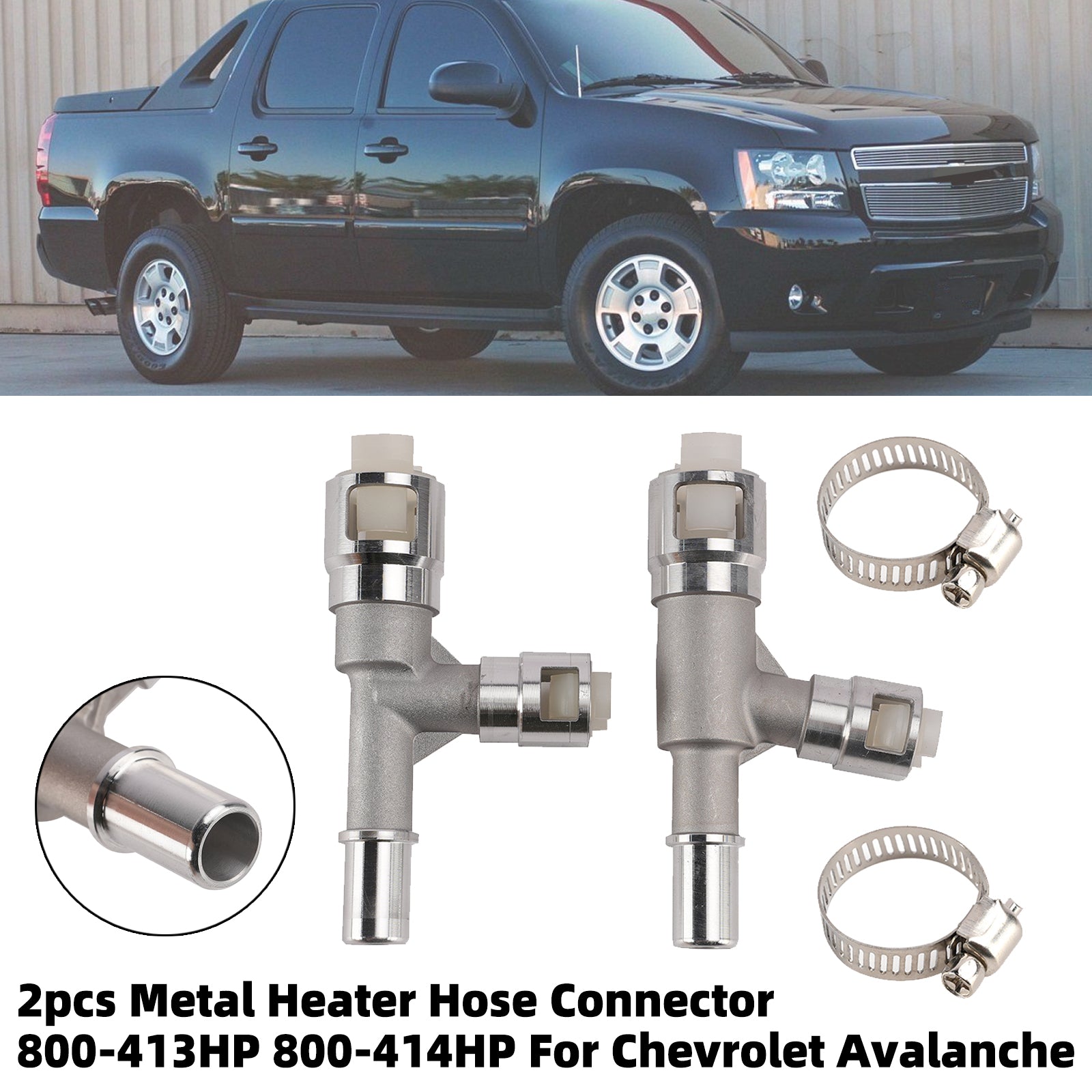 2 Pièces Raccord Tuyau Chauffage Métal 800-413HP-414HP Pour Chevrolet Avalanche