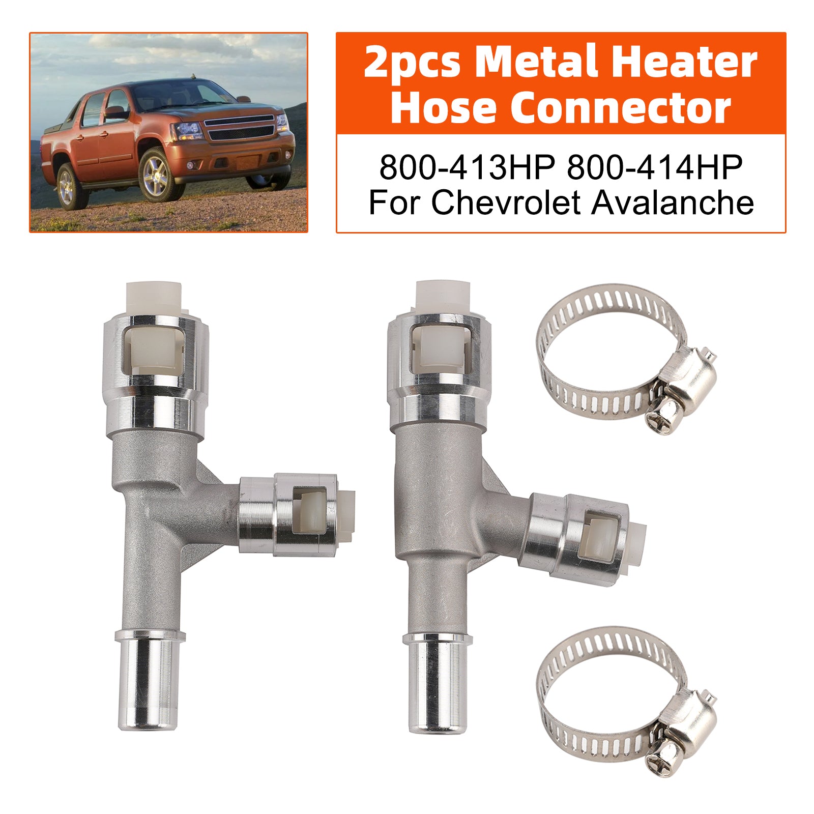 2 Pièces Raccord Tuyau Chauffage Métal 800-413HP-414HP Pour Chevrolet Avalanche