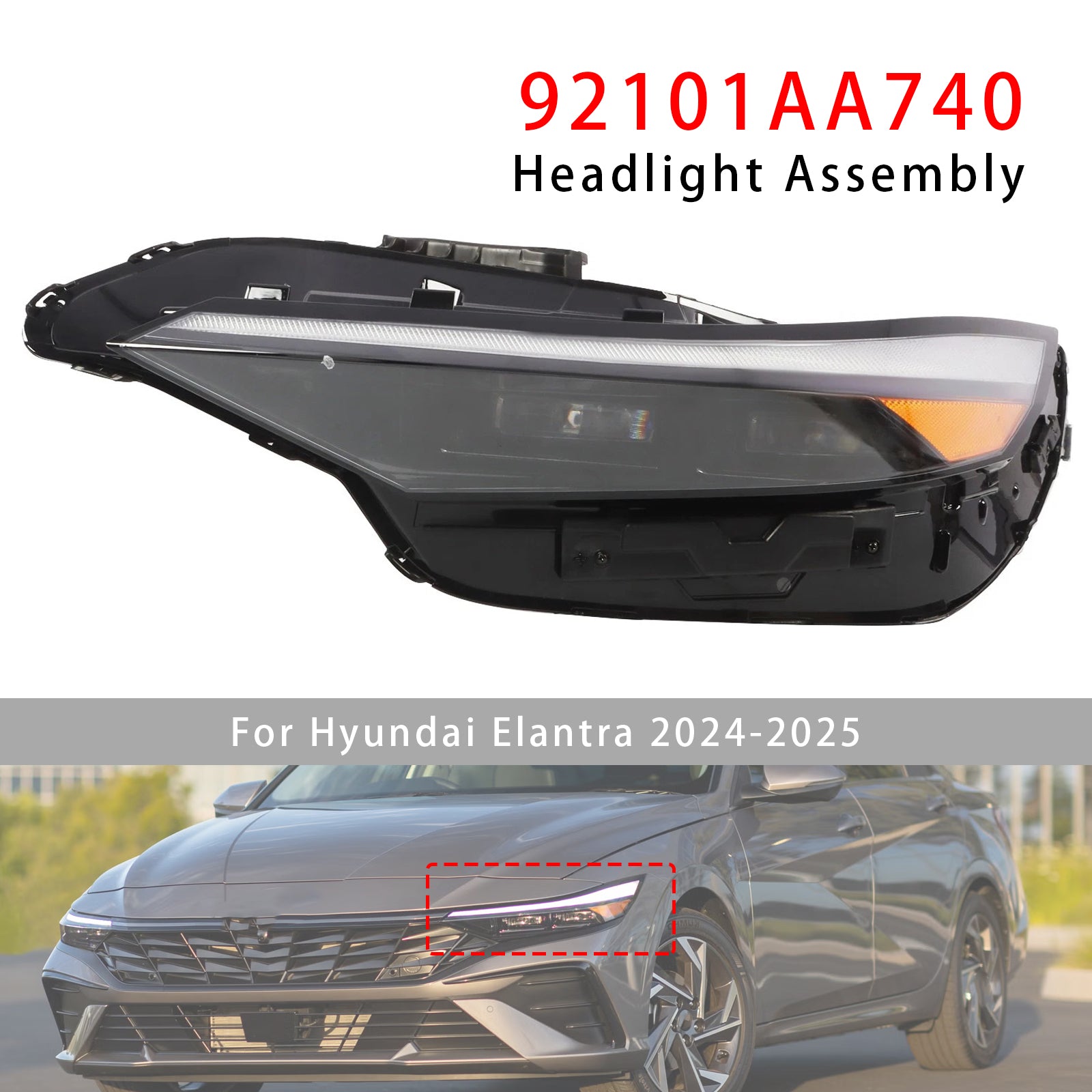 Bloc Phare LED Gauche 92101AA740 Pour Hyundai Elantra 2024-2025