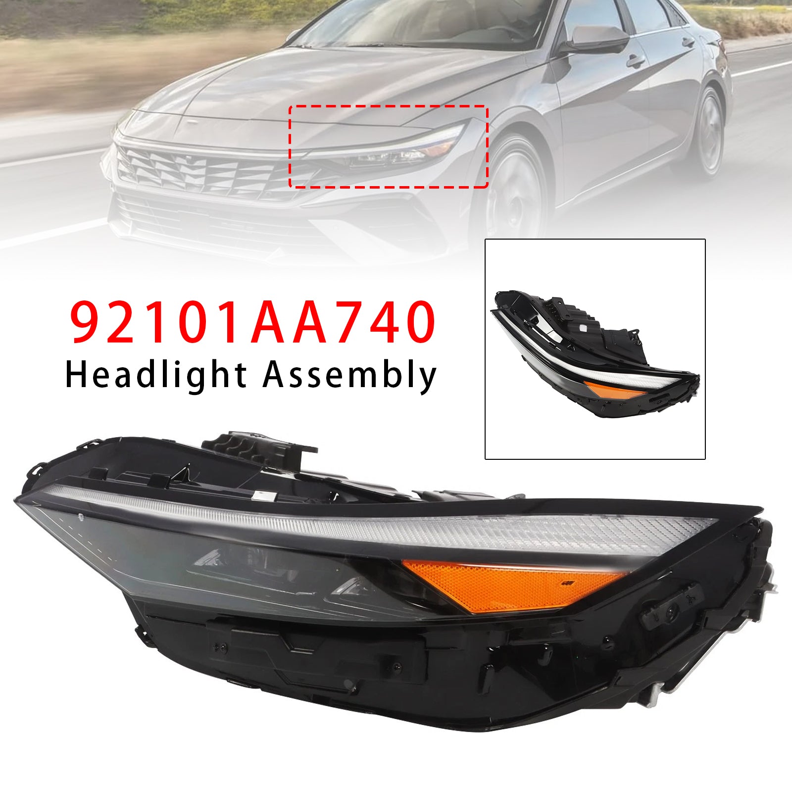 Bloc Phare LED Gauche 92101AA740 Pour Hyundai Elantra 2024-2025