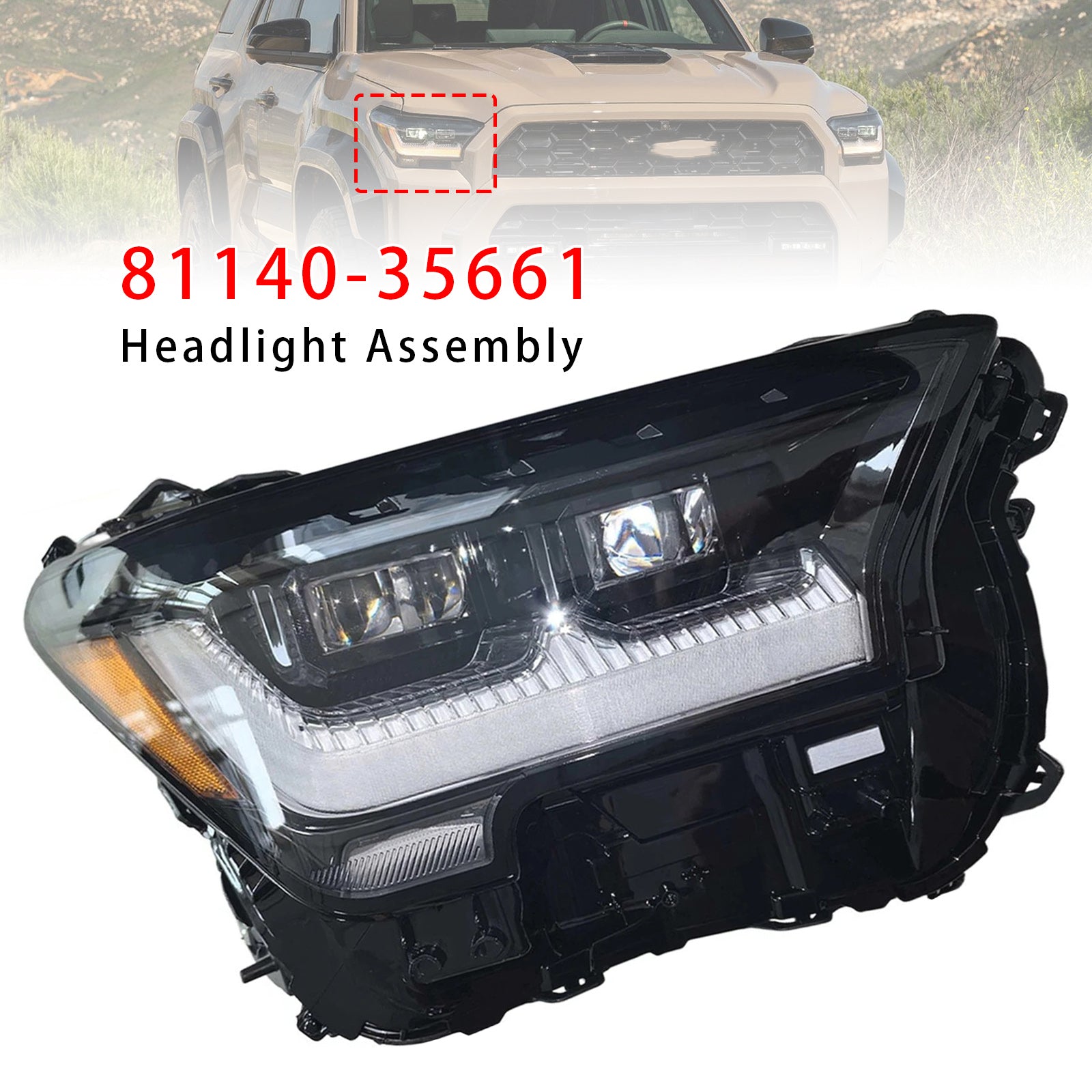 Phare LED Droit 81140-35661 Pour Toyota 4Runner TRD 2025-2026