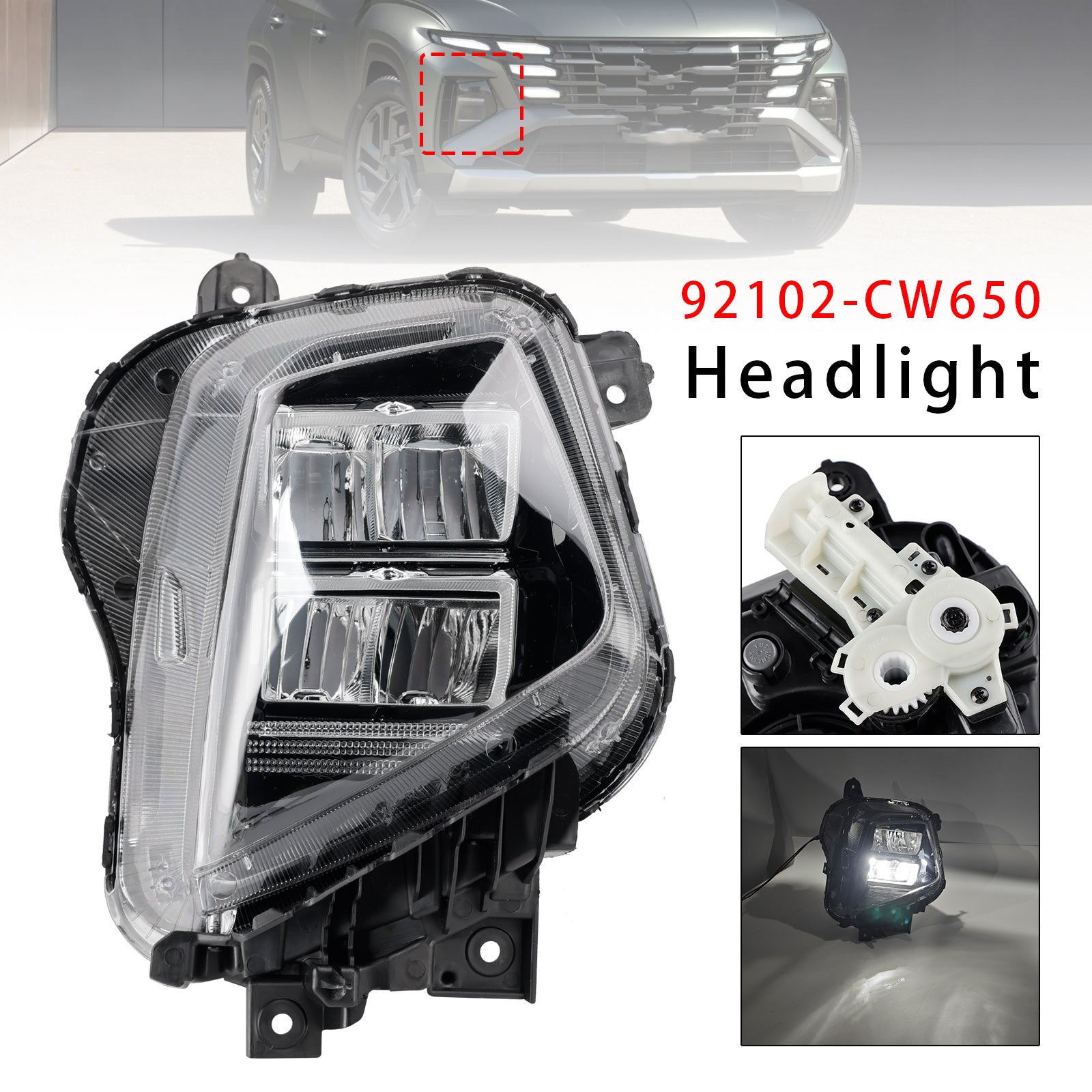 Bloc Phare Latéral Avant Droit Pour Hyundai Tucson 2025-2026 Euro Version