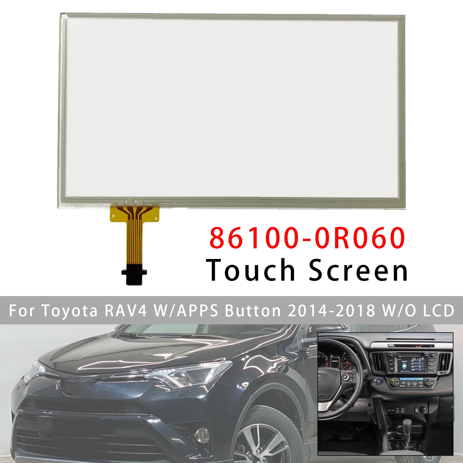 Verre Digitiseur d'Écran Tactile 6.1 inch 12 Pins Pour RAV4 Bouton APPS 14-18