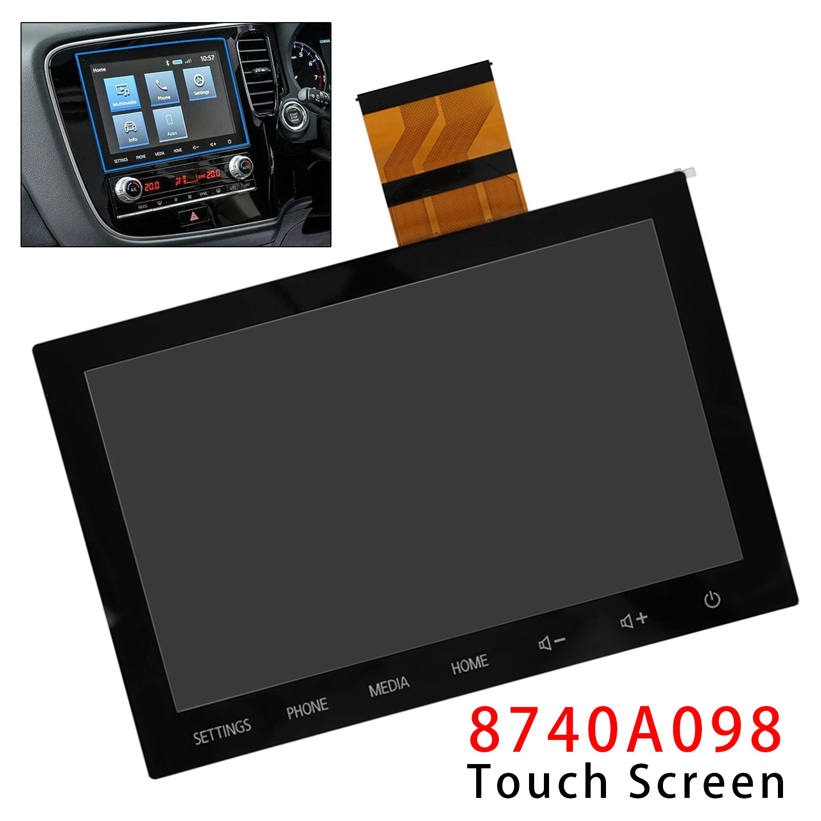 Radio Écran Tactile à Affichage LCD 8" 8740A098 Pour Mitsubishi Outlander 20-22