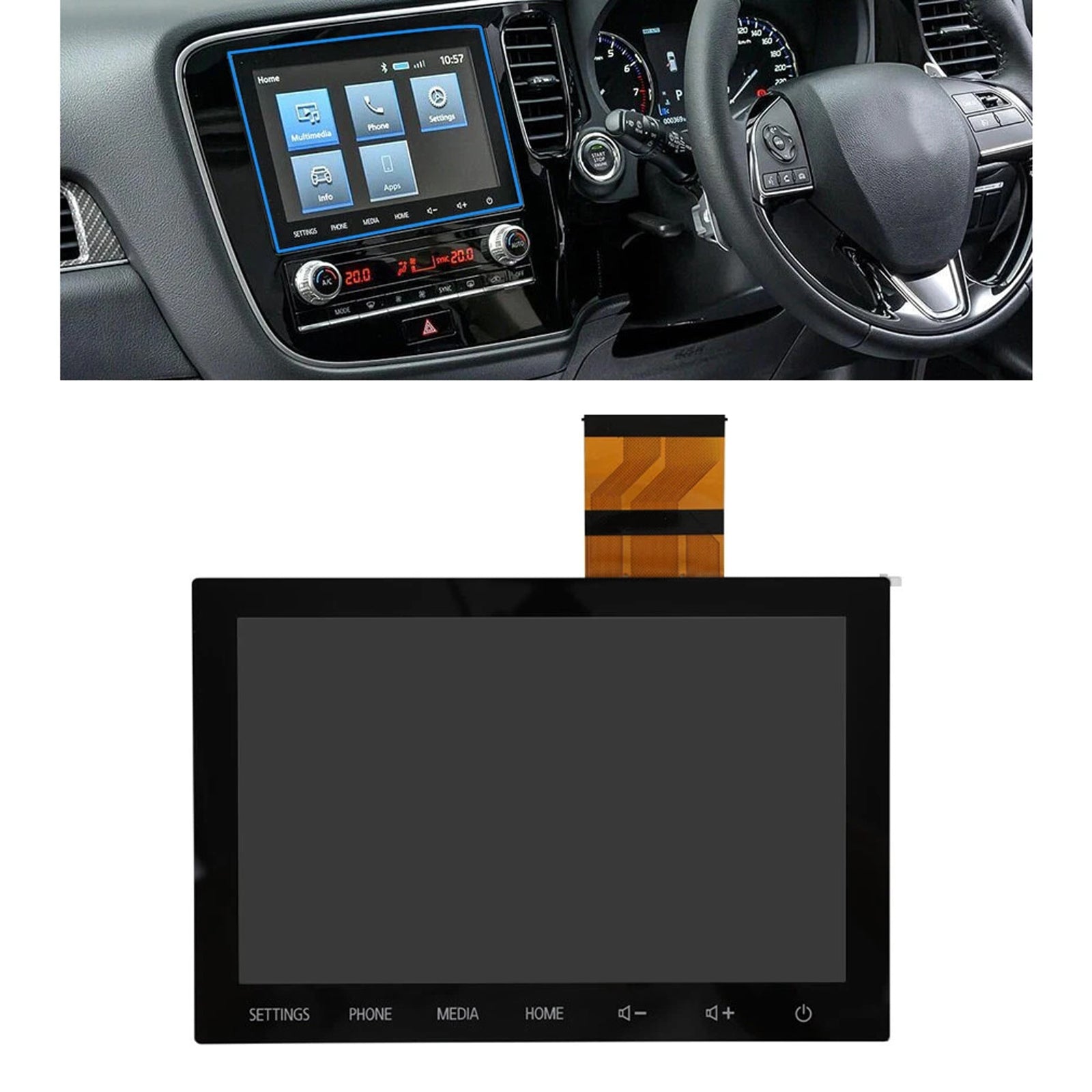 Radio Écran Tactile à Affichage LCD 8" 8740A098 Pour Mitsubishi Outlander 20-22